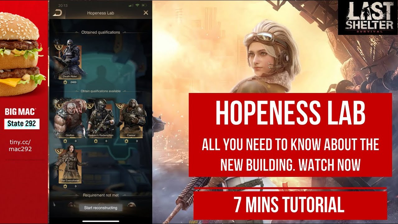 Last Shelter: Survival. Hopeness Lab (7 mins tutorial)
