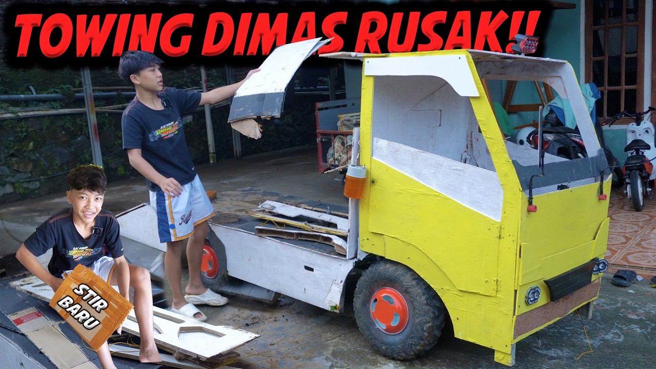 RUSAK PARAH!!😭😭 TRAGEDI TRUK TOWING DIMAS BUMPER HANCUR DAN BAN BOCOR, HARUS RESTORASI NIH..