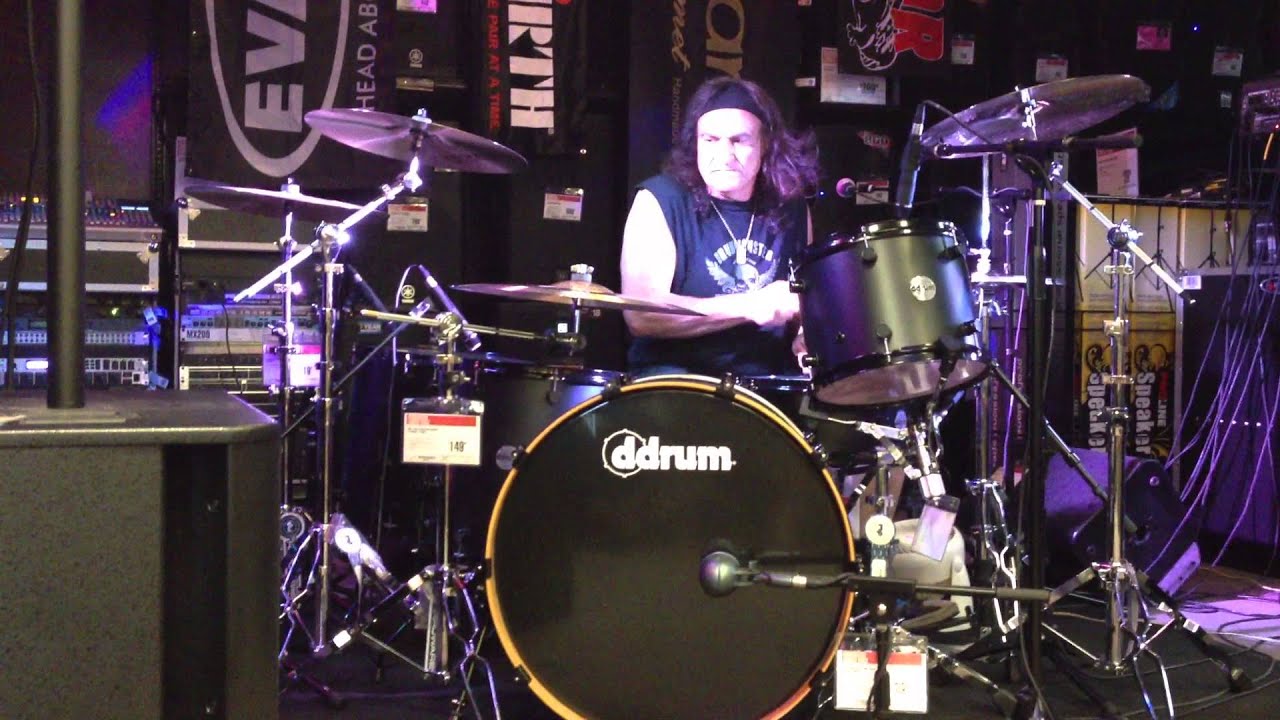 Vinny Appice Drum Clinic- Q & A + technique #4 + drum solo - Guitar Center - Bakersfield, CA 8-21-13