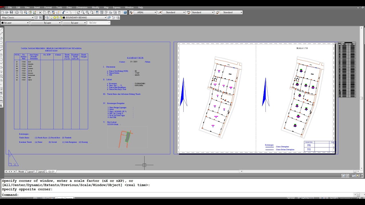 Autolisp Membuat Layout GU Gambar Ukur versi 2