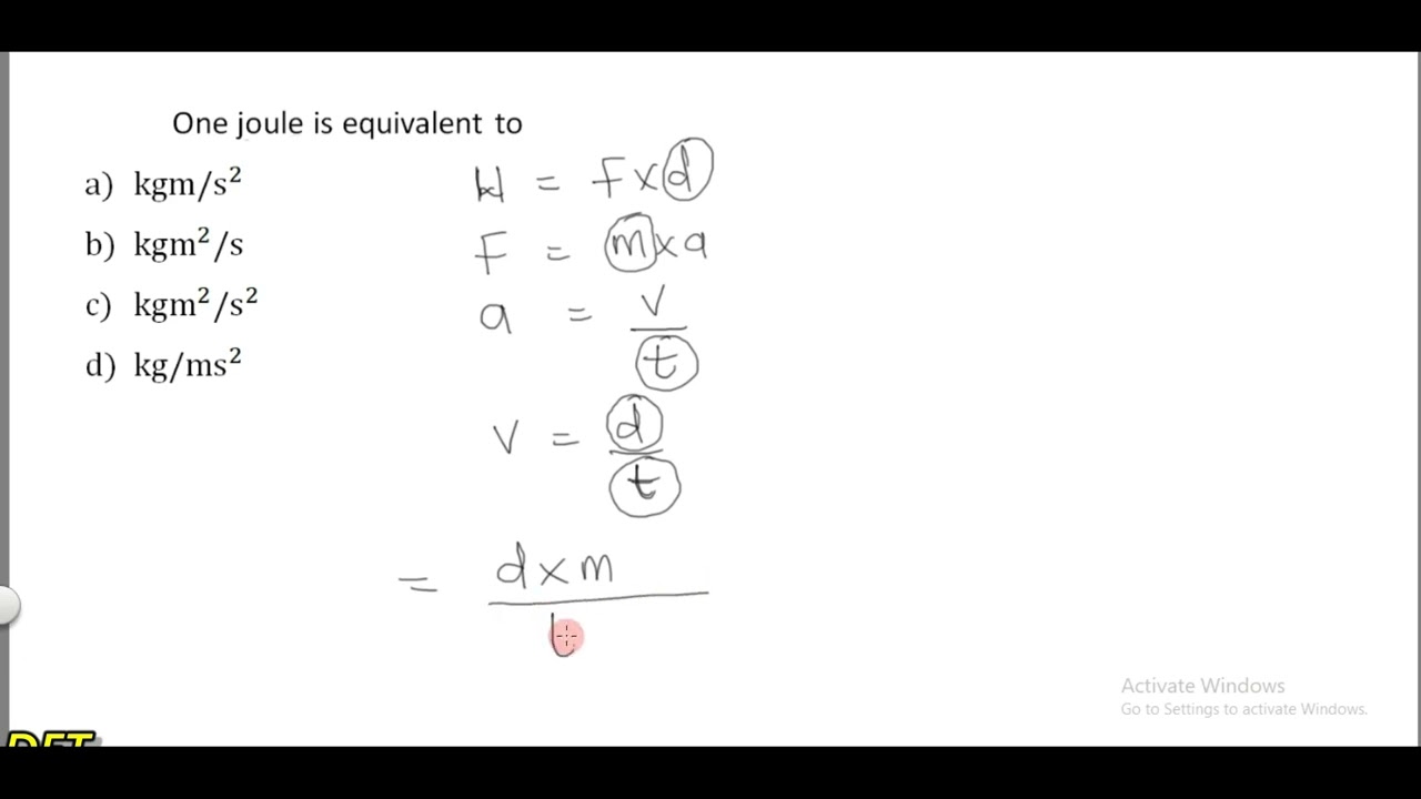 Equivalent Of Joule
