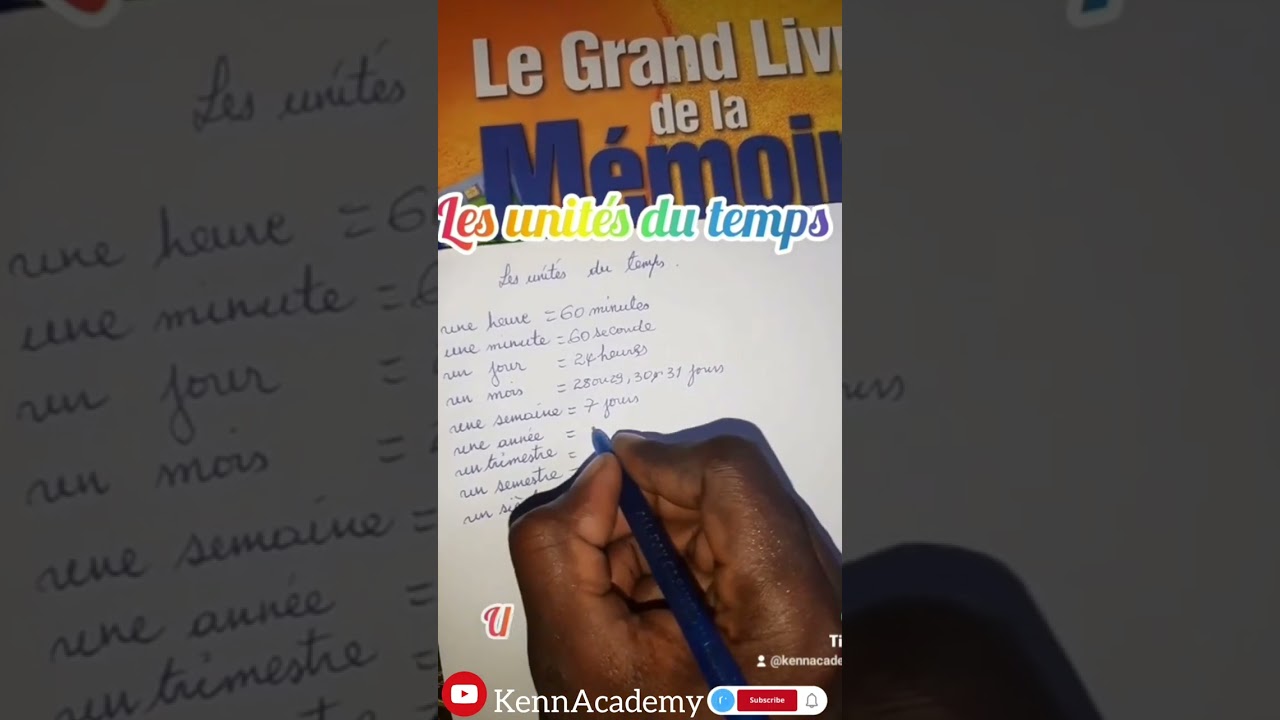 Les unités de Temps les plus utilisés question d'examens Juillet 2023