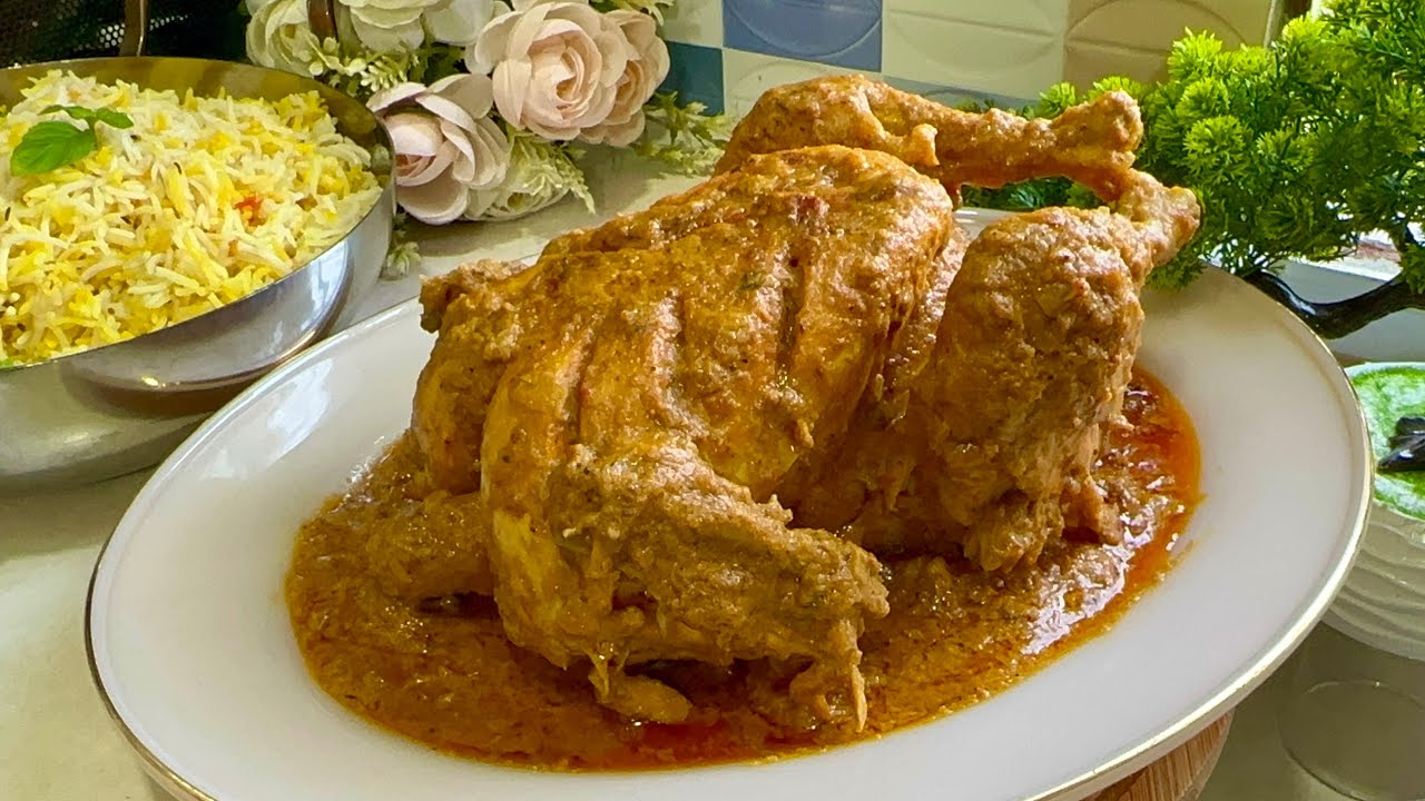 মোরগ মোসাল্লাম ( আস্ত মুরগীর রোস্ট ) Morog Musallam Bengali Recipe - Whole Chicken Roast withoutOven