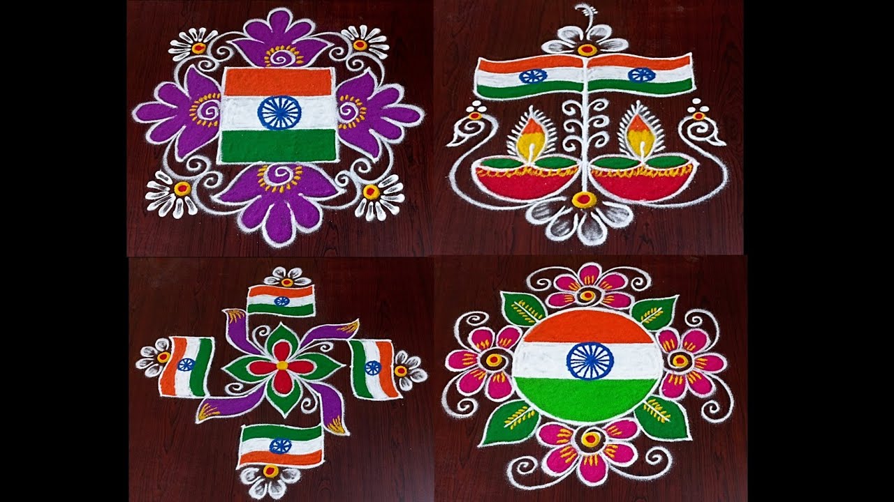 Beautiful Republic day rangoli designs|independence day rangoli|easy rangoli|#Rang Kaa Rangoli