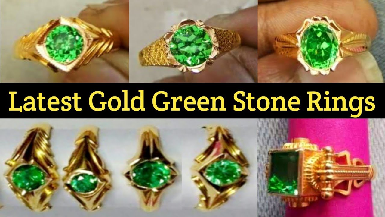 Latest Gold Green Stone Rings Designs With Weight ||Green Stone Gold Rings || By Gold Lakshmi Balaji