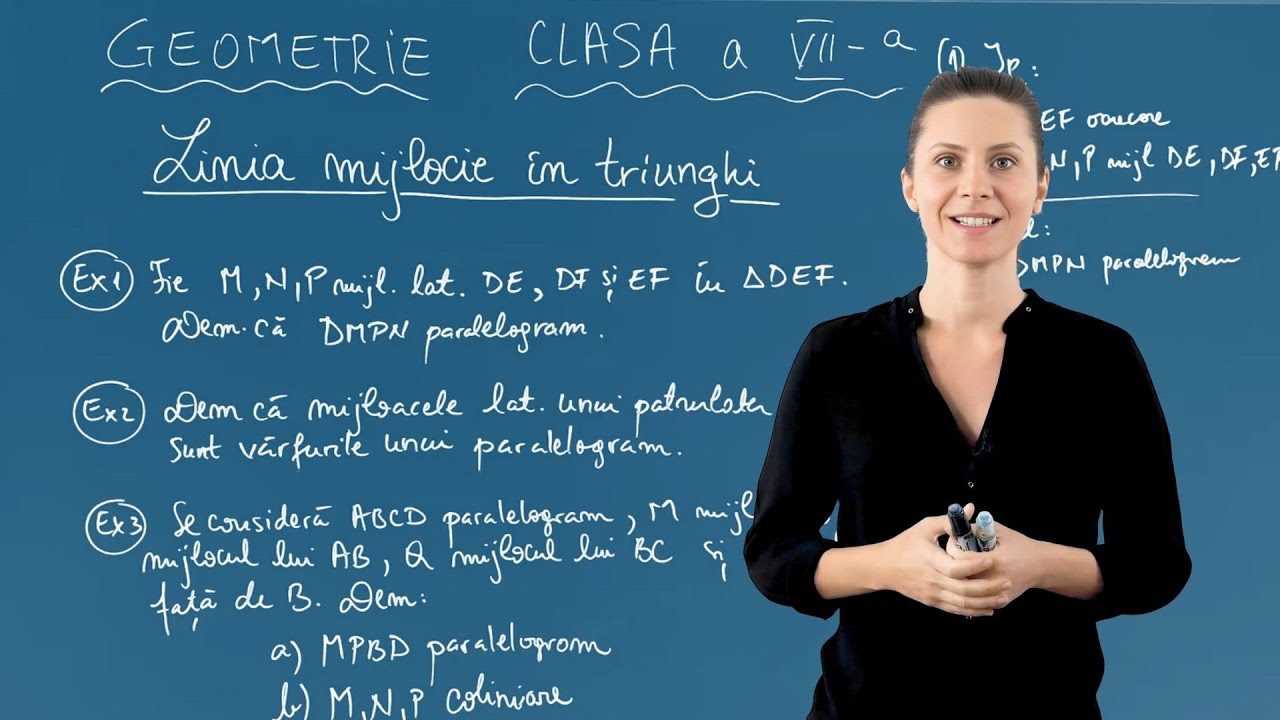 Probleme cu linia mijlocie: aplicații și demonstrații - Clasa a VII-a