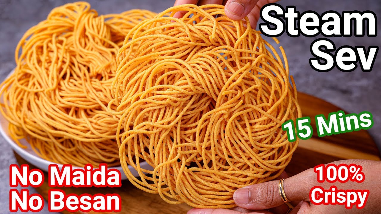 No Maida No Besan Atta Steam Sev in 15 Mins - Healthy Tea Time Snack | Crispy Wheat Flour Sev Recipe