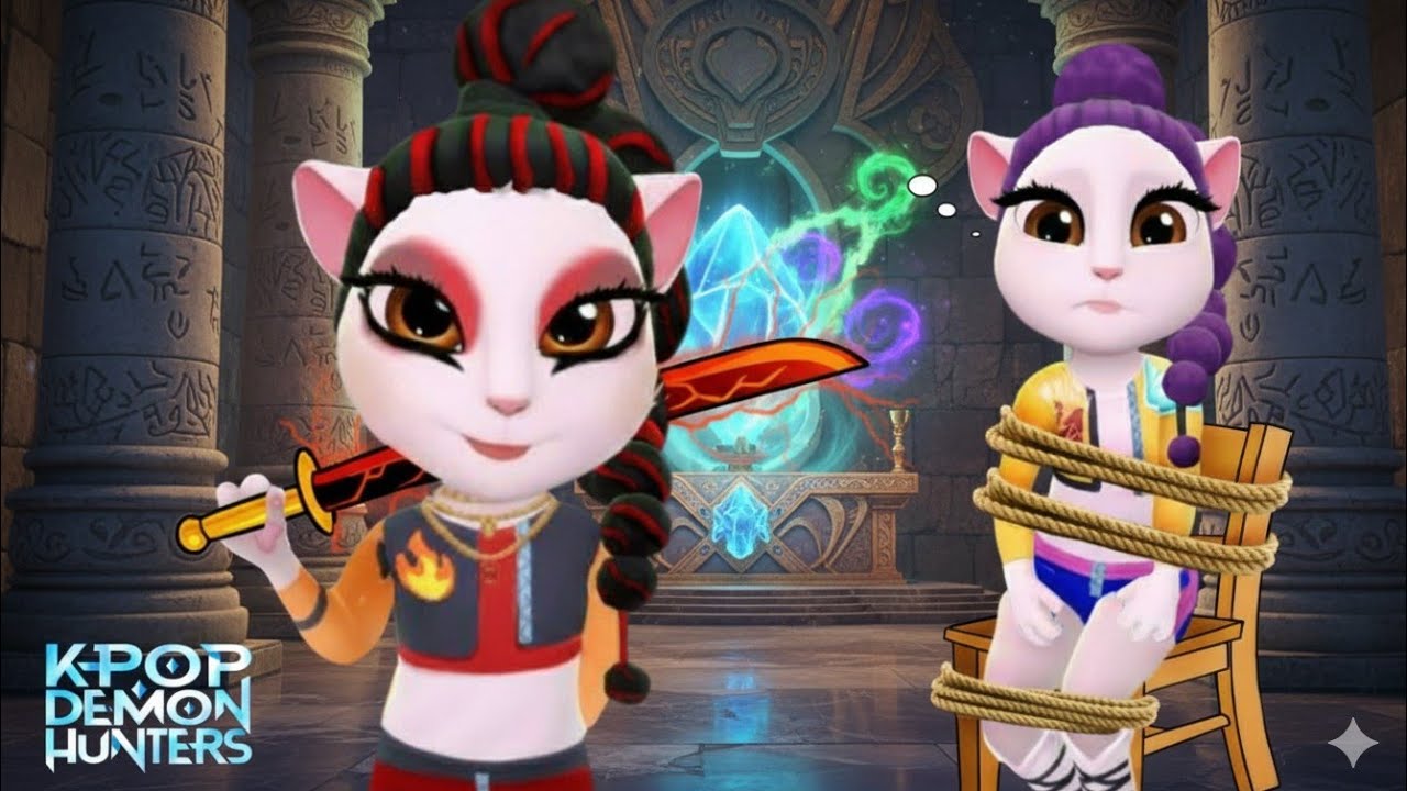 RUMI HAS A TWIN SISTER?! KPop Demon Hunters My Talking Angela 2 makeover #kpop​ #mytalkingangela2​ 
