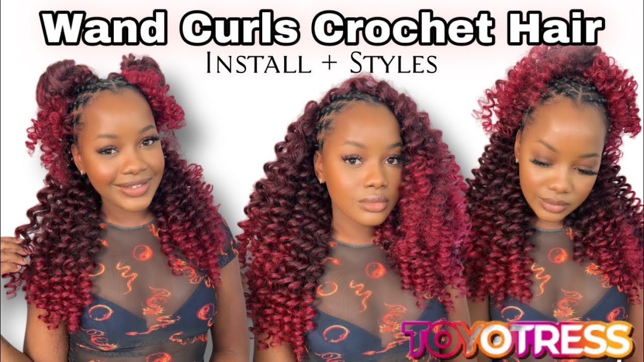 Fire Red Wand Curls Crochet Hair | Natural Hairstyle | Toyotress Hair