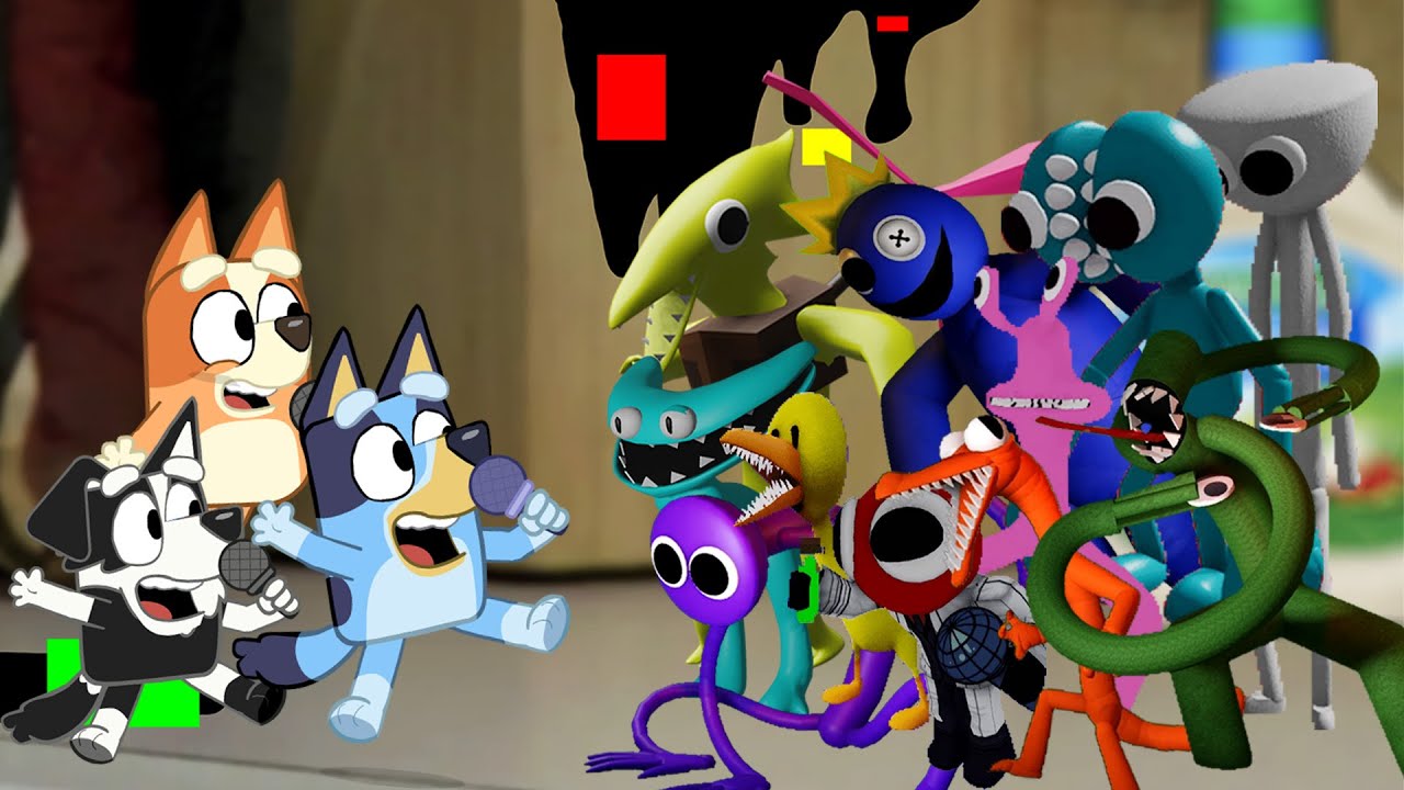 FNF All Rainbow Friends Chapter 2 Vs Bluey, Bingo & Mackenzie Sings Sliced | Friday Night Funkin'