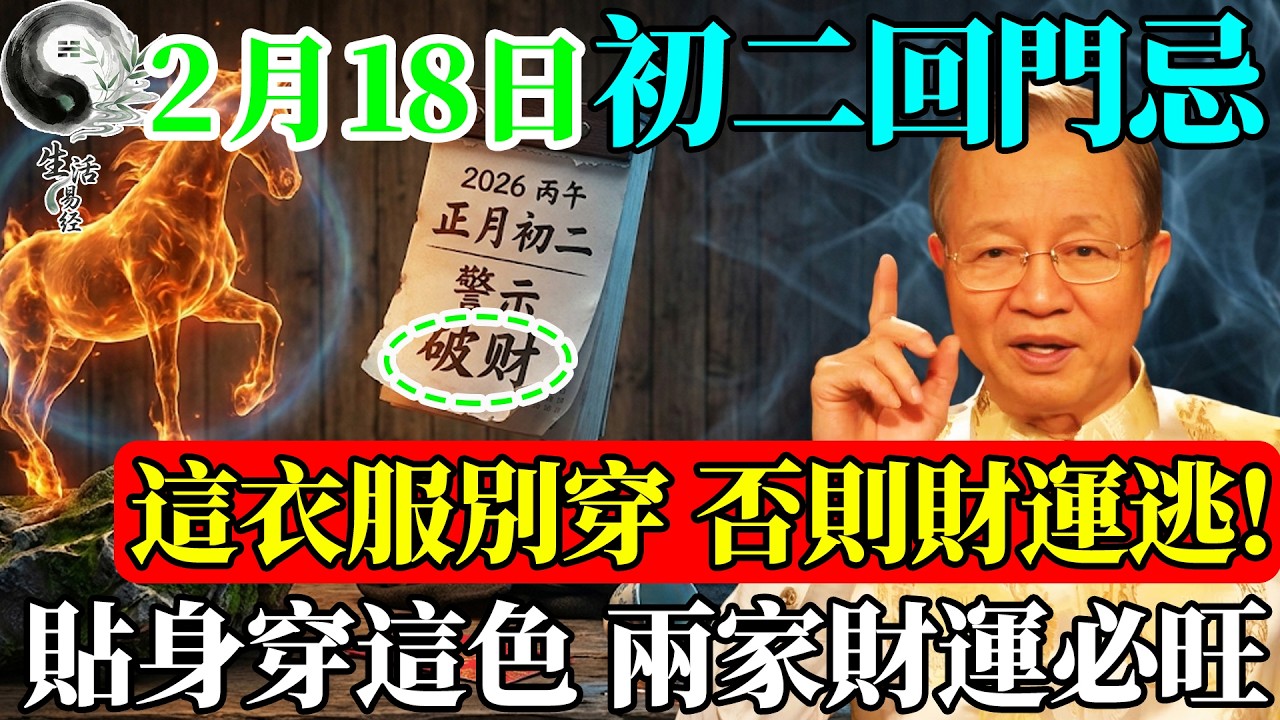 大年初二回娘家，這一身“黑”千萬別穿！水火相戰的一天，穿了它，娘家夫家財運全被“澆滅”！#曾仕強 #易經智慧 #易經 #正能量 #風水 #國學 #國學智慧 #人生哲理 #人生感悟 #因果