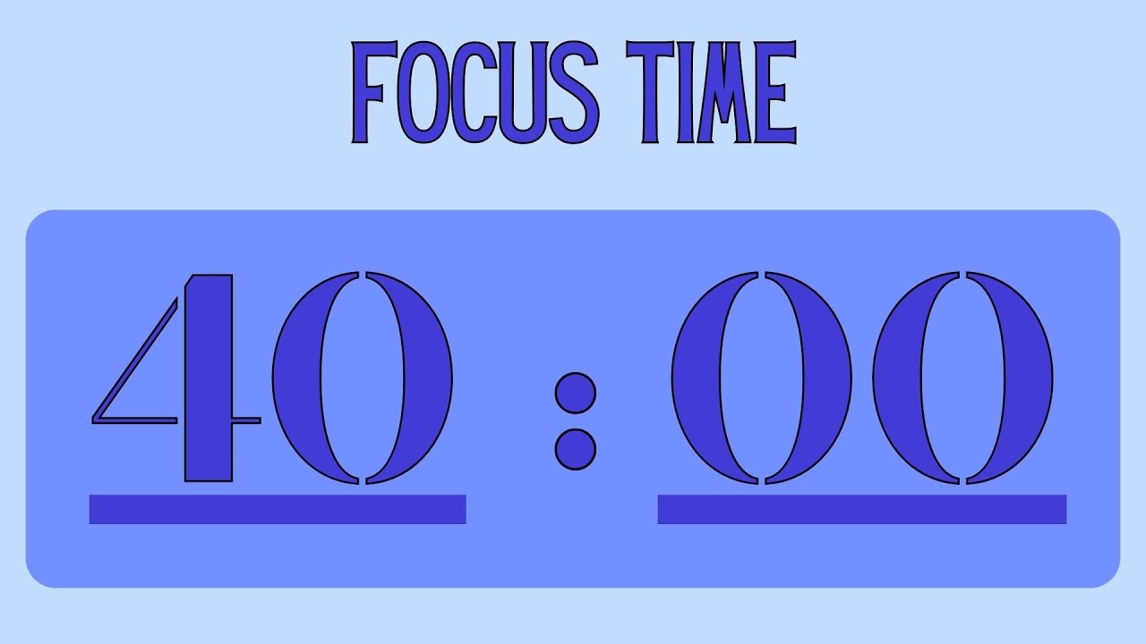 40 Minute Focus Timer 🧡 Blue Background 🧡 ASMR Tick Tock | Deep Focus & Productivity