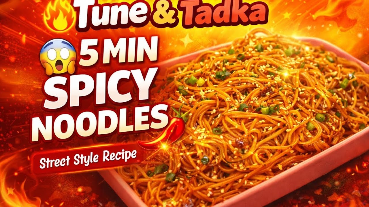 “Spicy chilli oil pasta in just 10 minutes! Chatpata, glossy and super tasty recipe🍜😋