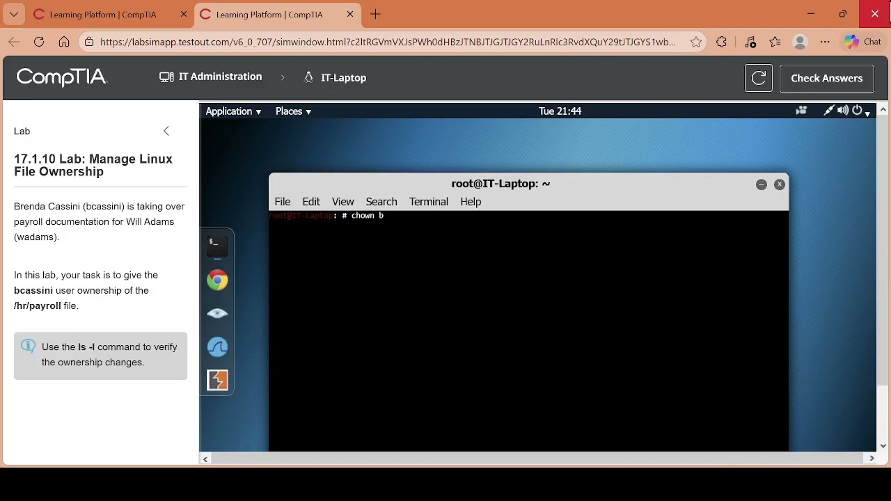 17.1.10 Lab: Manage Linux File Ownership