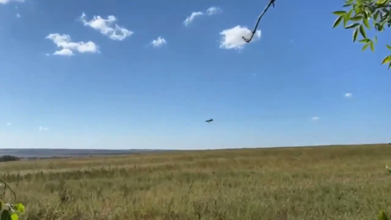 Ukraine - 06.09.2022. Russian SU-25 Gets Hit With A Ukrainian Missile Over Volokhovy Yar, Kharkiv.