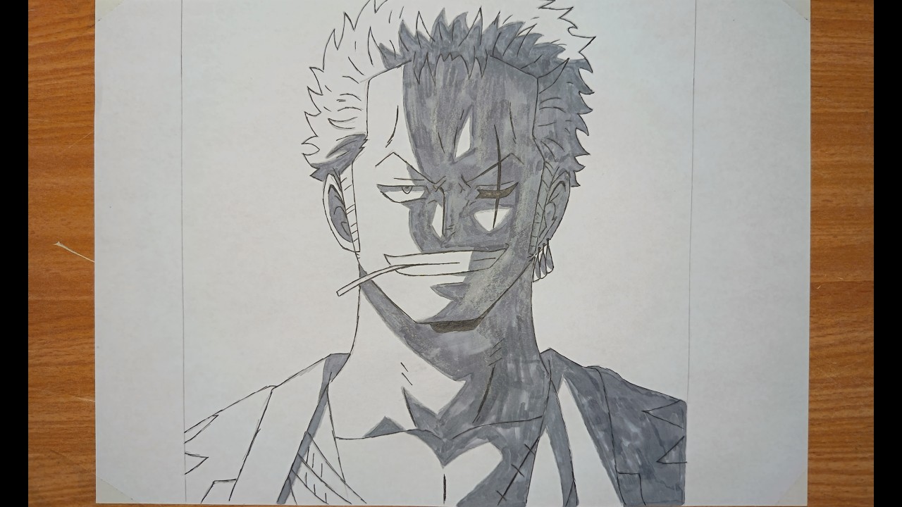 How to draw Zoro from anime One Piece