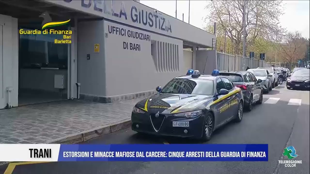 17 APRILE 2025  TRANI  Estorsioni e minacce mafiose dal carcere cinque arresti della GdF