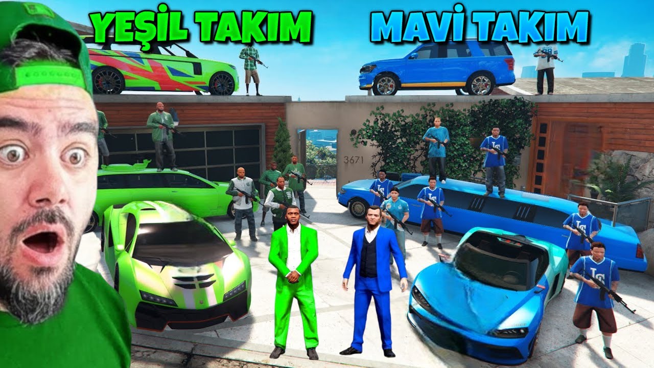 FRANKLIN YEŞIL TAKIM MAVI TAKIMA KARŞI ARABA BULMA - GTA 5 MODS