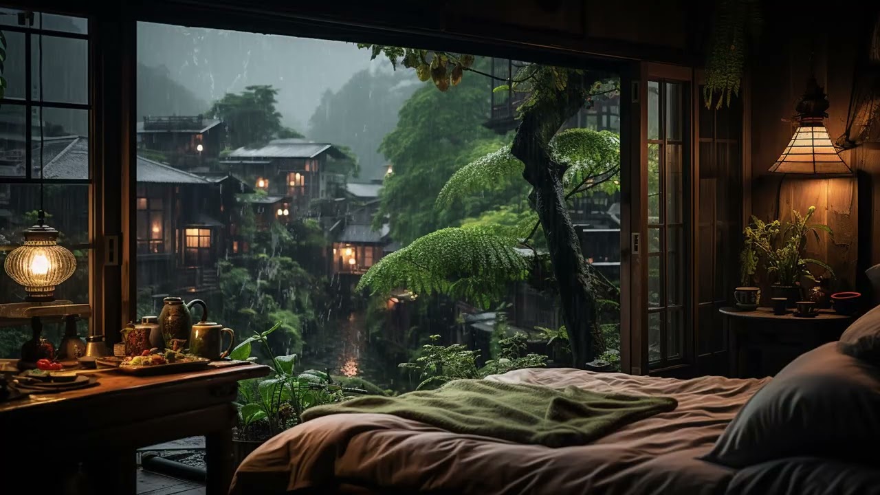 Rain on Window with Relaxing Piano 🌧️ Cozy Night Music to Calm the Mind and Sleep Deeply
