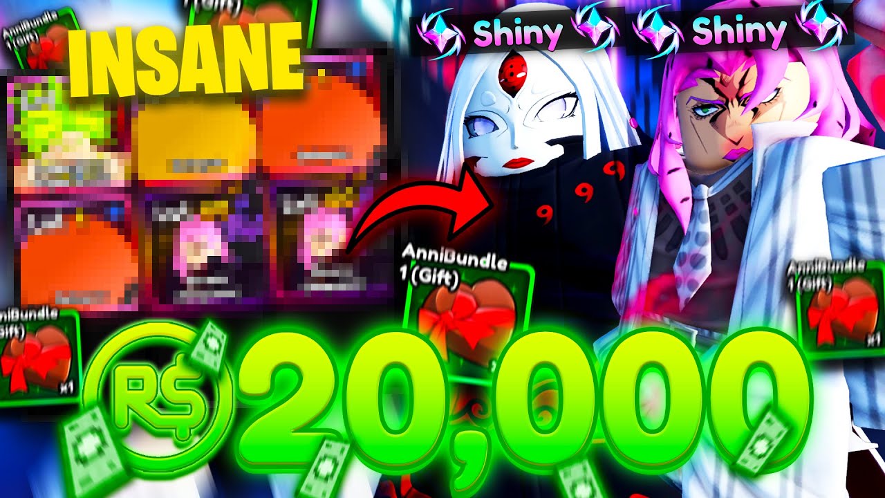 Потрать $20 000 Robux на обмен на SHINY Vanguard Kaguya и Diavolo из Anime Vanguards!