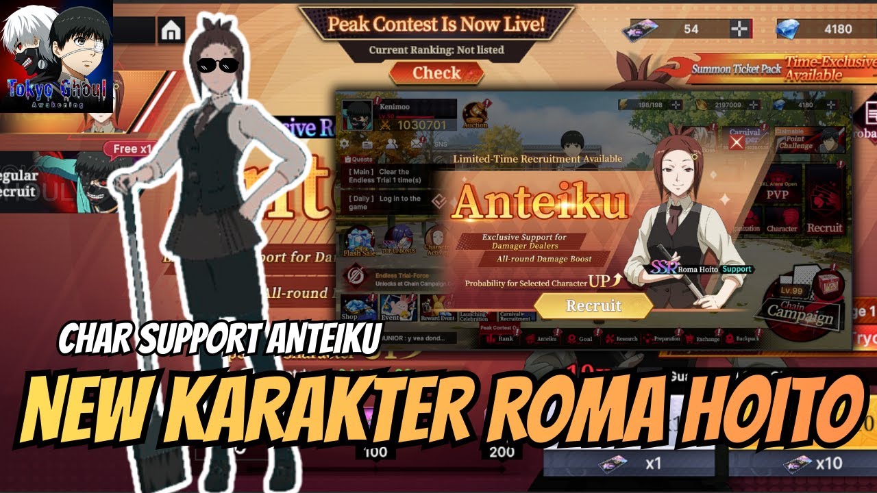BAHAS SKILL AKTIF DAN PASIF NEW KARAKTER ANTEIKU ROMA HOITO, BISA JADI ASSIST JUGA!! TOKYO GHOUL BTC