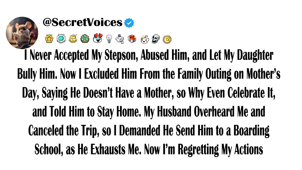 I Never Accepted My Stepson, Abused Him, and Let My Daughter Bully Him. Now I Excluded Him From t...