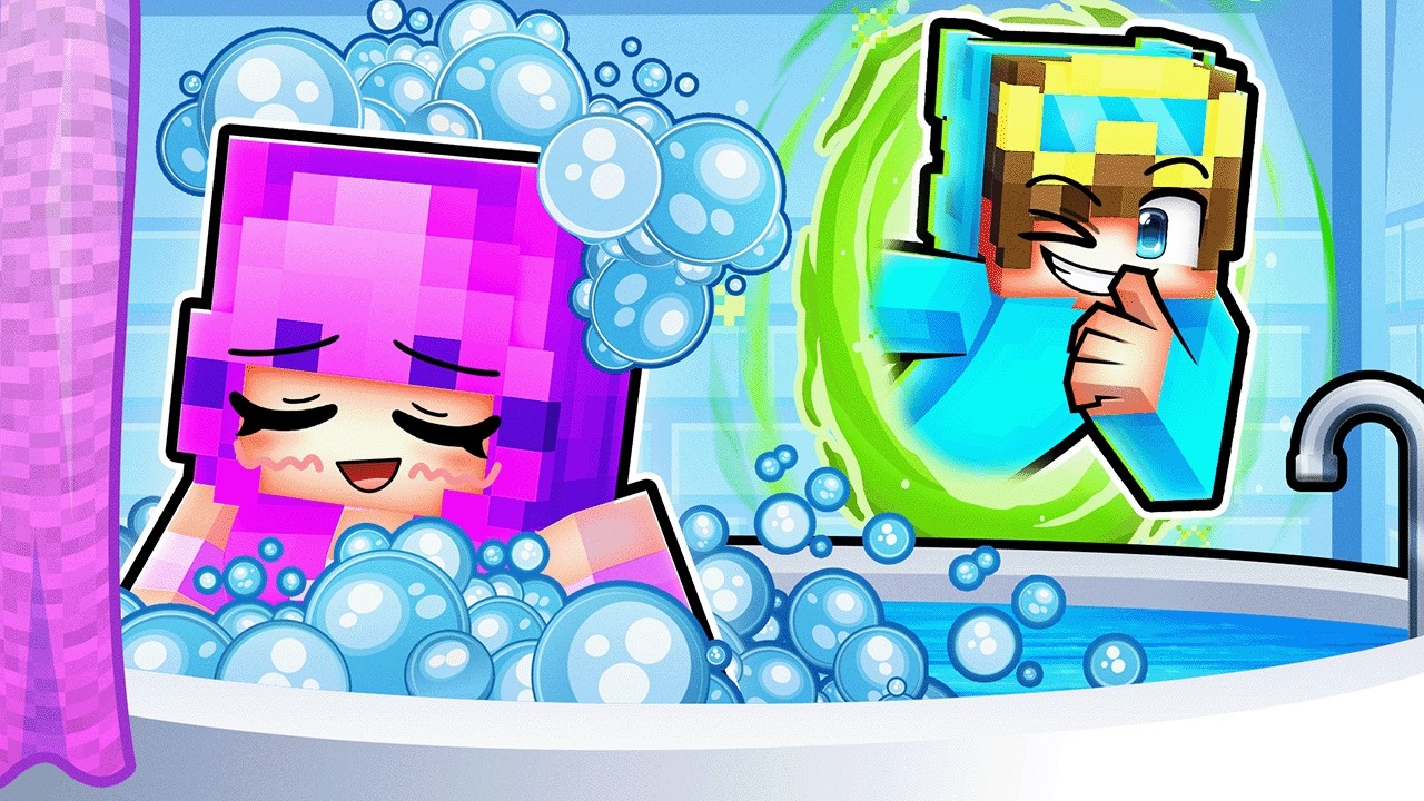 Using PORTALS to SPY on My CRUSH in Minecraft!
