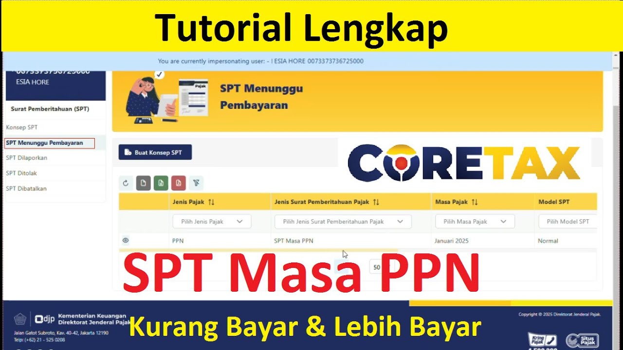 Cara Lapor SPT Masa PPN Kurang Bayar dan Lebih Bayar di Coretax