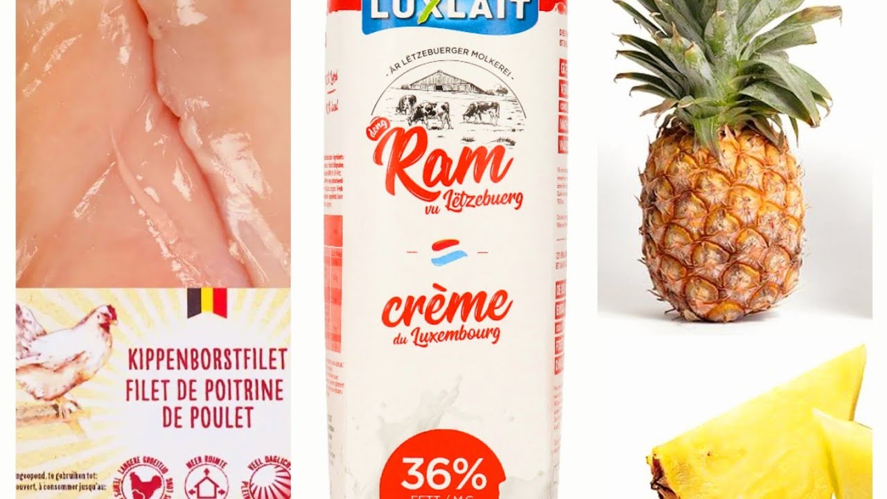POULET AVEC ANANAS  CRÈME fraîche  AU MIEL