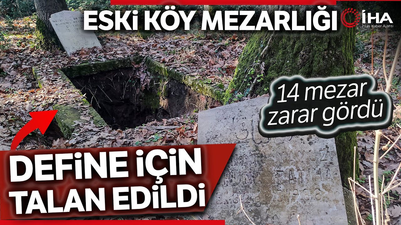 Çatalca’da Eski Köy Mezarlığı Defineciler Tarafından Talan Edildi