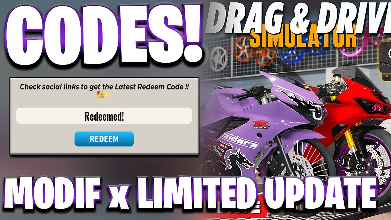 НОВИНКА! ВСЕ КОДЫ ОБНОВЛЕНИЯ MODIF x LIMITED ДЛЯ DRAG DRIVE SIMULATOR! КОДЫ ДЛЯ ROBLOX DRAG DRIVE...