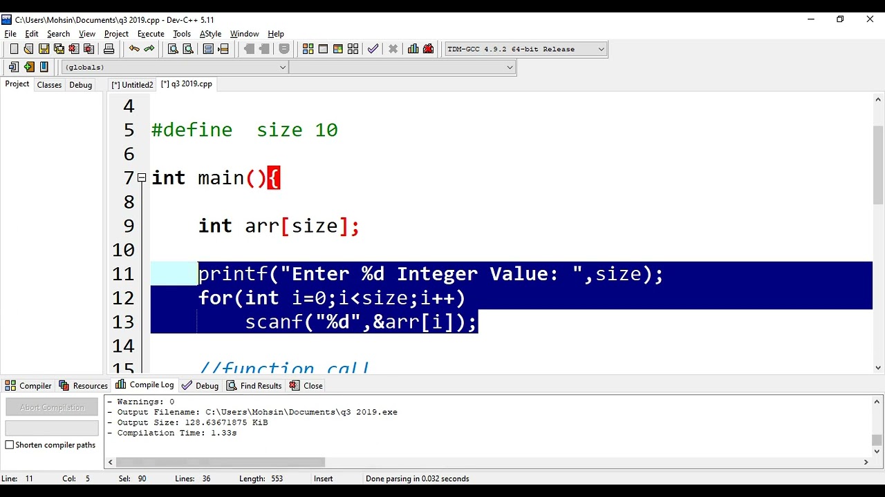 Programming Fundamental Past paper solution