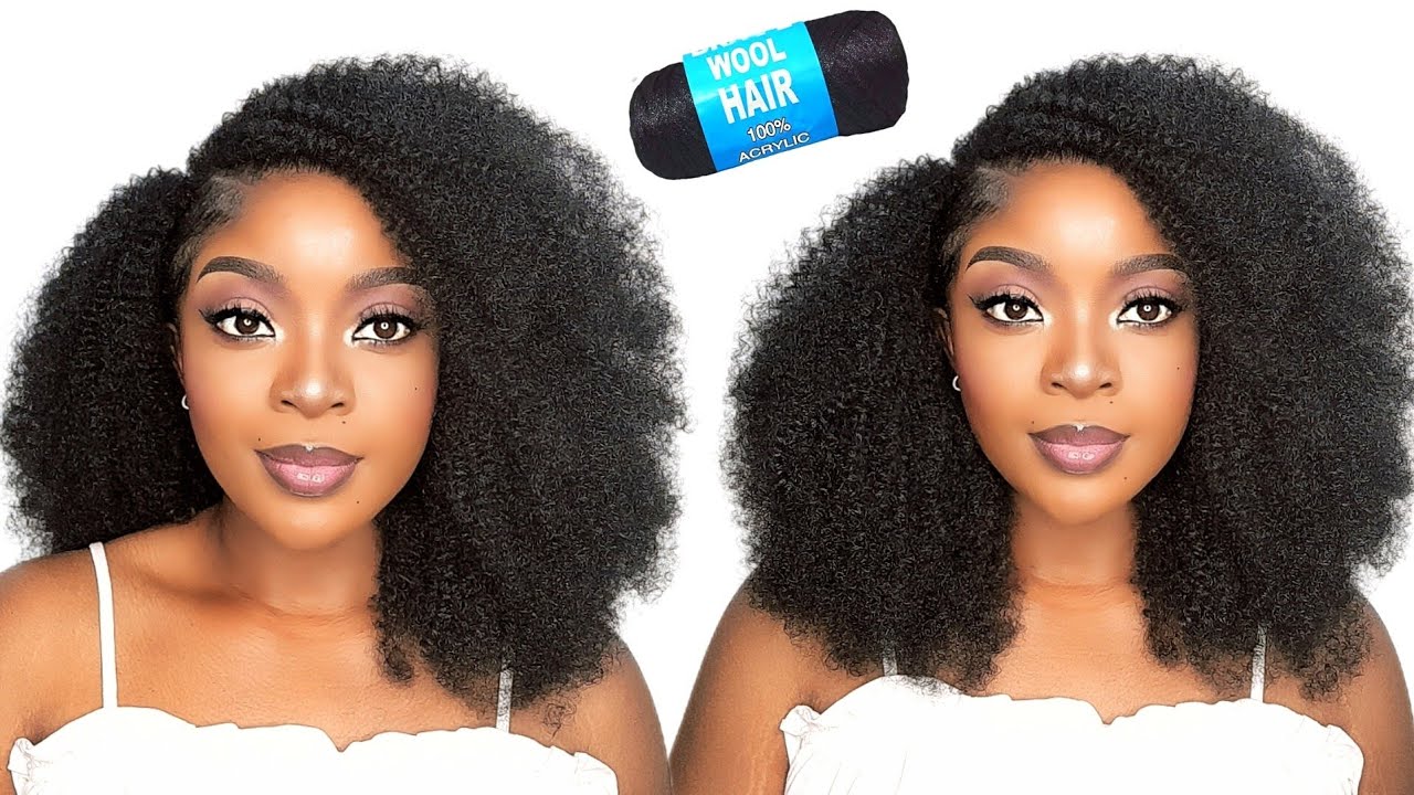 WOW😱 Easy Realistic Afro Crochet Curly Hairstyle Using Brazilian Wool Attachment