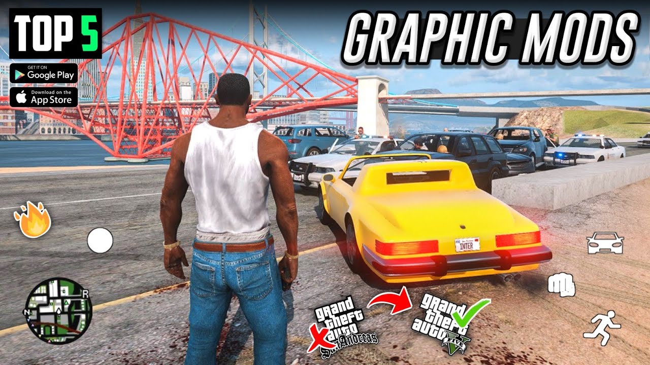Top 5 GTA San Andreas Realistic Graphics Modpacks For Android 🔥 Free | GTA 5 - GTA SA