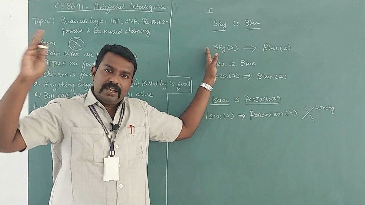 AI Unit 03 | Topic 04 | Predicate Logic| INF| CNF| Resolution | Forward & Backward Chaining