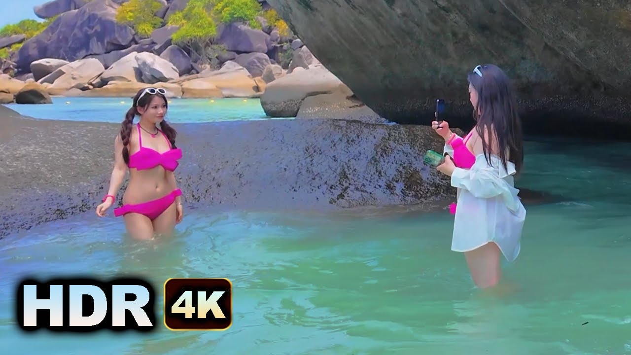 HDR 4K //  Koh Similan Islands  Donald Duck Bay  Phuket Tours  -  Virtual Walk Thailand in APRIL
