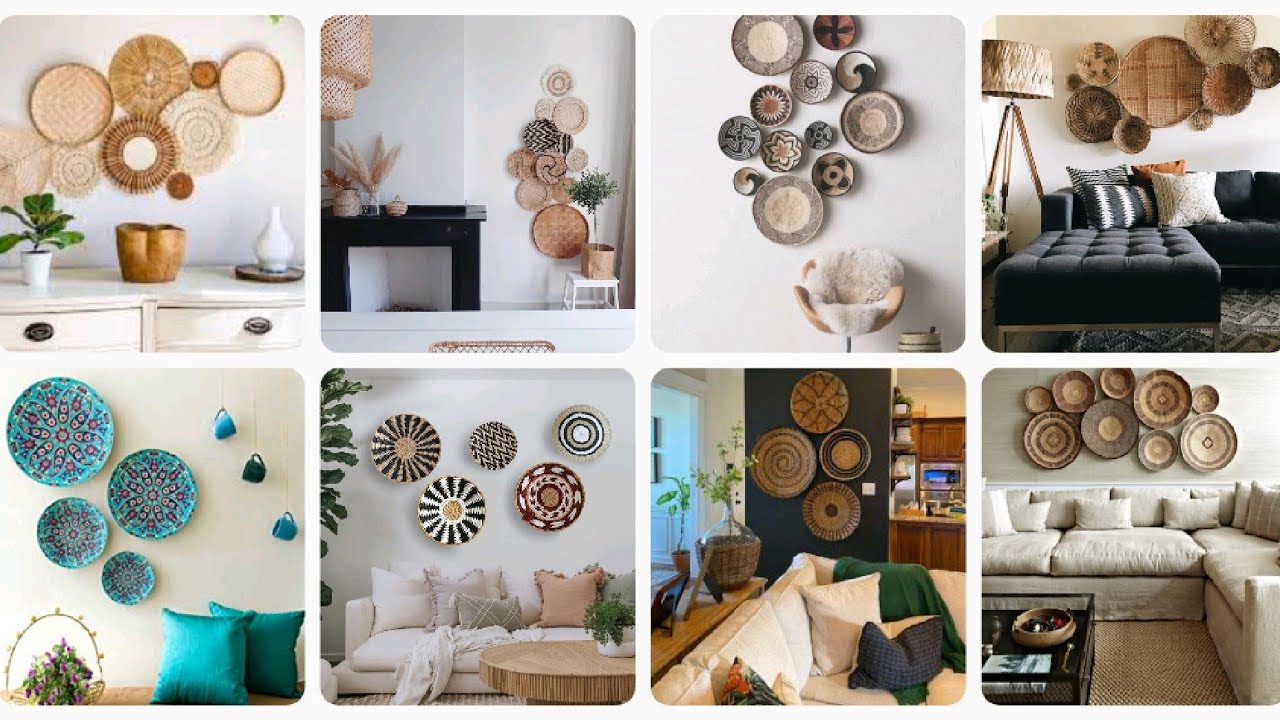 DIY woven basket wall decor art/Wall decor ideas/Wall design