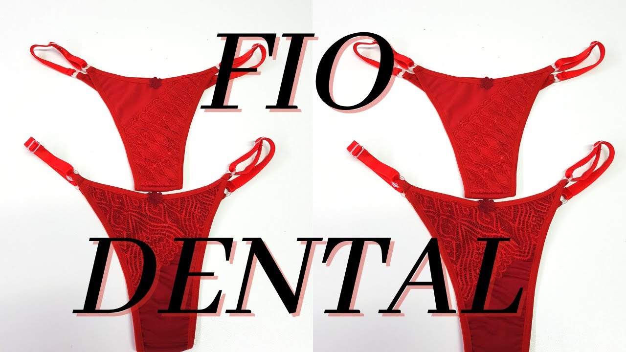 COSTURANDO FIO DENTAL DE REGULAGEM.( molde grátis)