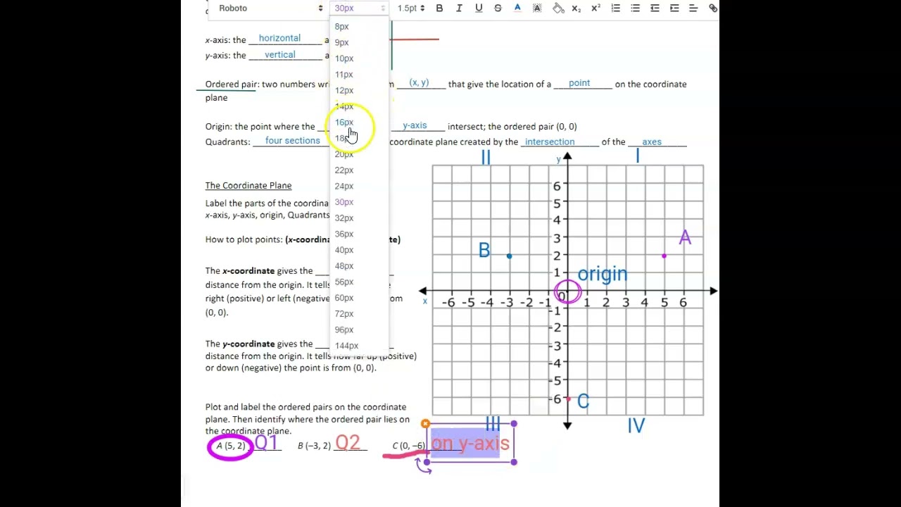 6th U8 Day 1 The Coordinate Plane Part 1