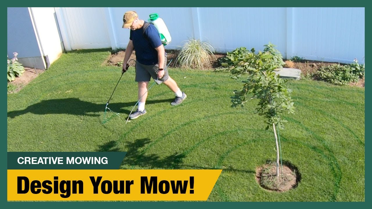 How to draw and mow a pattern on your lawn