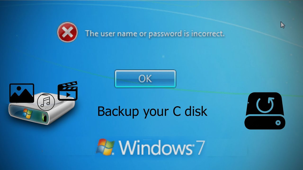 How to take backup C:\ disk, If you forgot your windows password or windows stuck in boot