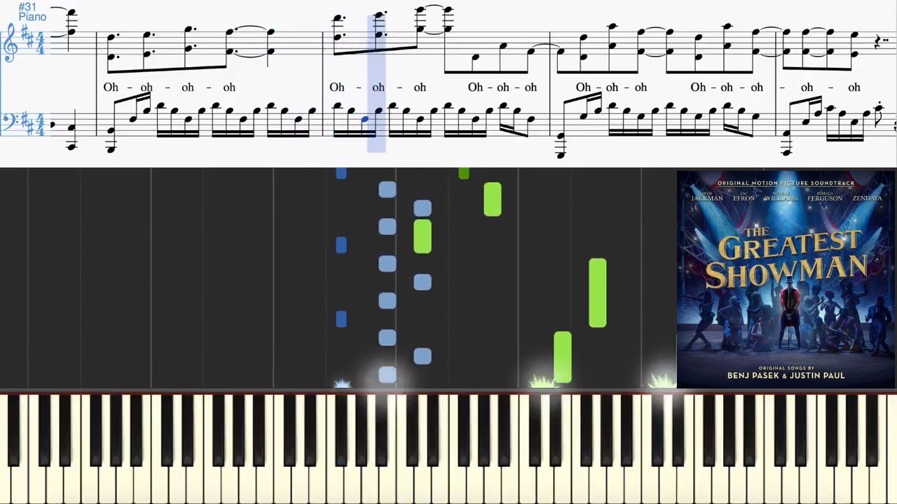 This Is Me (from The Greatest Showman) (Synthesia Piano Tutorial w/Lyrics)