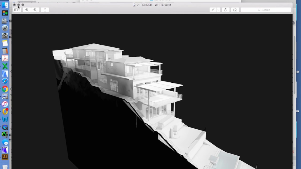 ArchiCAD 21 tutorial part 31 - white model render