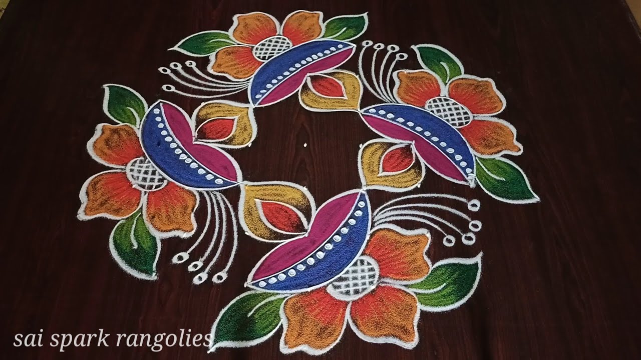 Diwali 2023 creative deepam rangoli | latest flower rangoli | vilaku kolam @saisparkrangolies