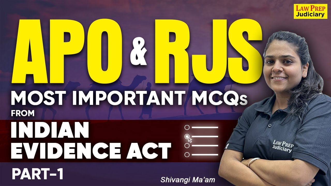 RJS 2024 | Rajasthan APO | MCQs from Indian Evidence Act | Part-1 | APO & Rajasthan Judiciary