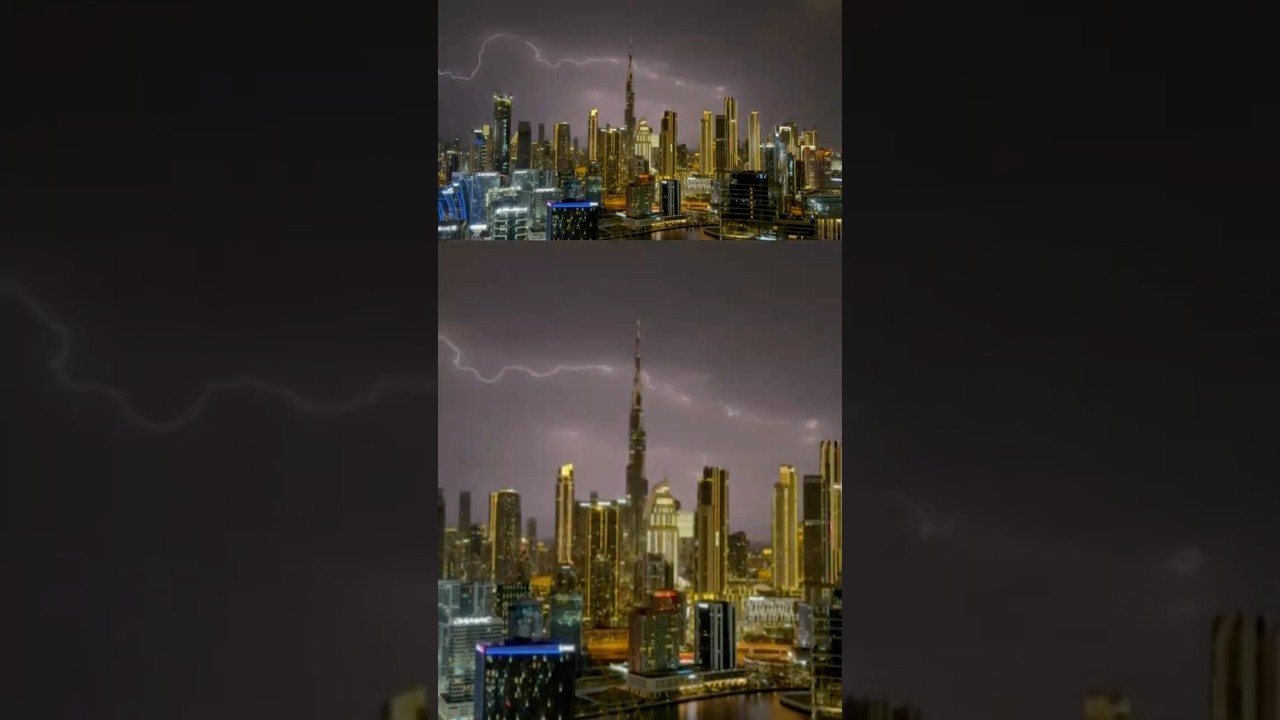 Lightning Flashes Over Dubai as Heavy Rain Sweeps Region