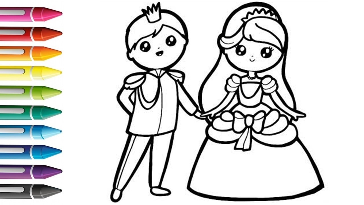 Cute Couple Drawing For Kids, Panting And Coloring For Kids And Toddlers | Let's Draw Together