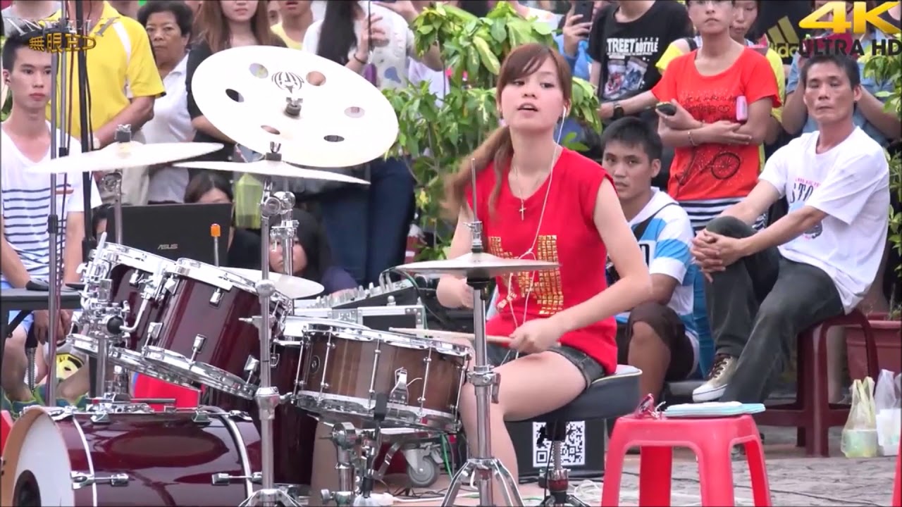 The Amazing Female  Street Drummers of  Asia- Round 2 !