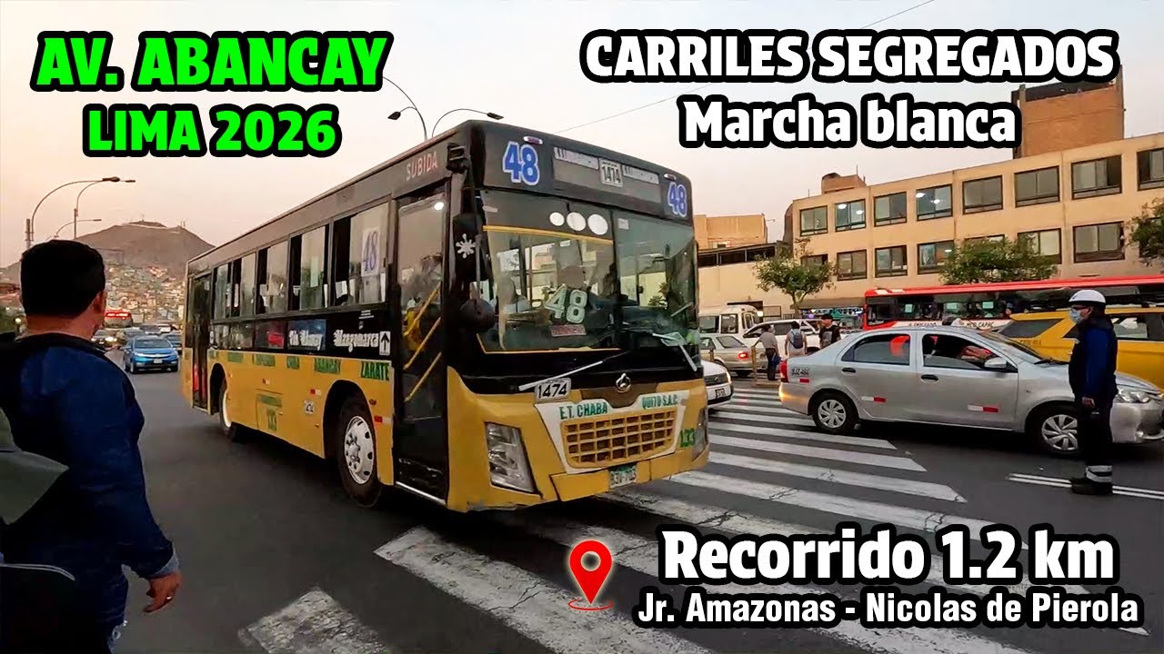 Así esta la AV ABANCAY EN LIMA 🚶‍♂️ CARRILES SEGRAGADOS 🚍🚗 Marcha BLANCA 2026
