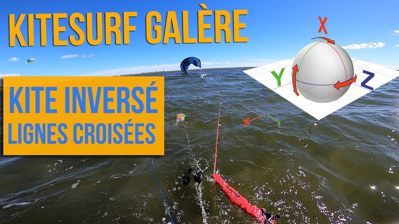 Kitesurf Galère : Je tente un kiteloop  et finis avec Kite inversé et lignes croisées...